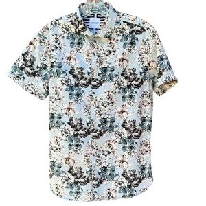 Cactus Man by Ricky Singh Collar button front Short Sleeve Sz Med  Light Blue
